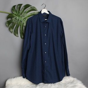 Banana Republic Navy Blue Oxford mini paisley